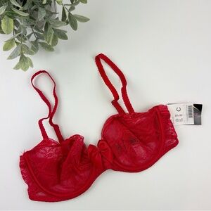 Passionata by Chantelle Let's Play Unlined Underwire Demi Bra Size 32C in Red